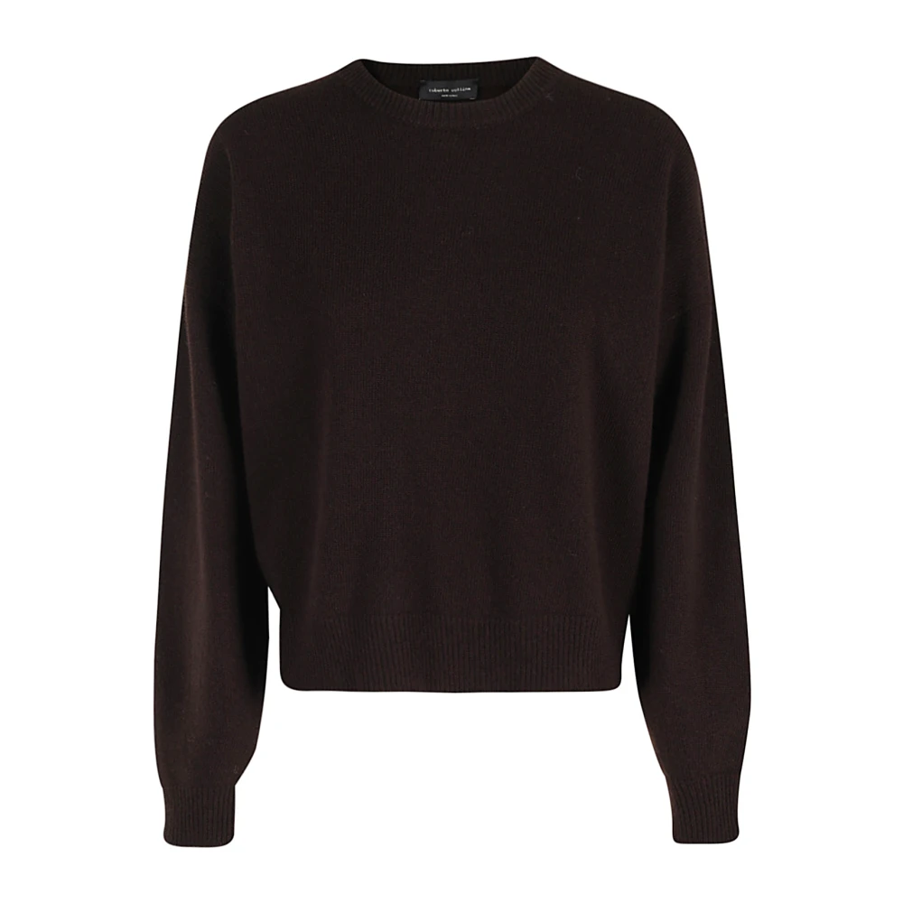 Roberto Collina Ballonmouw Ronde Hals Trui Brown Dames