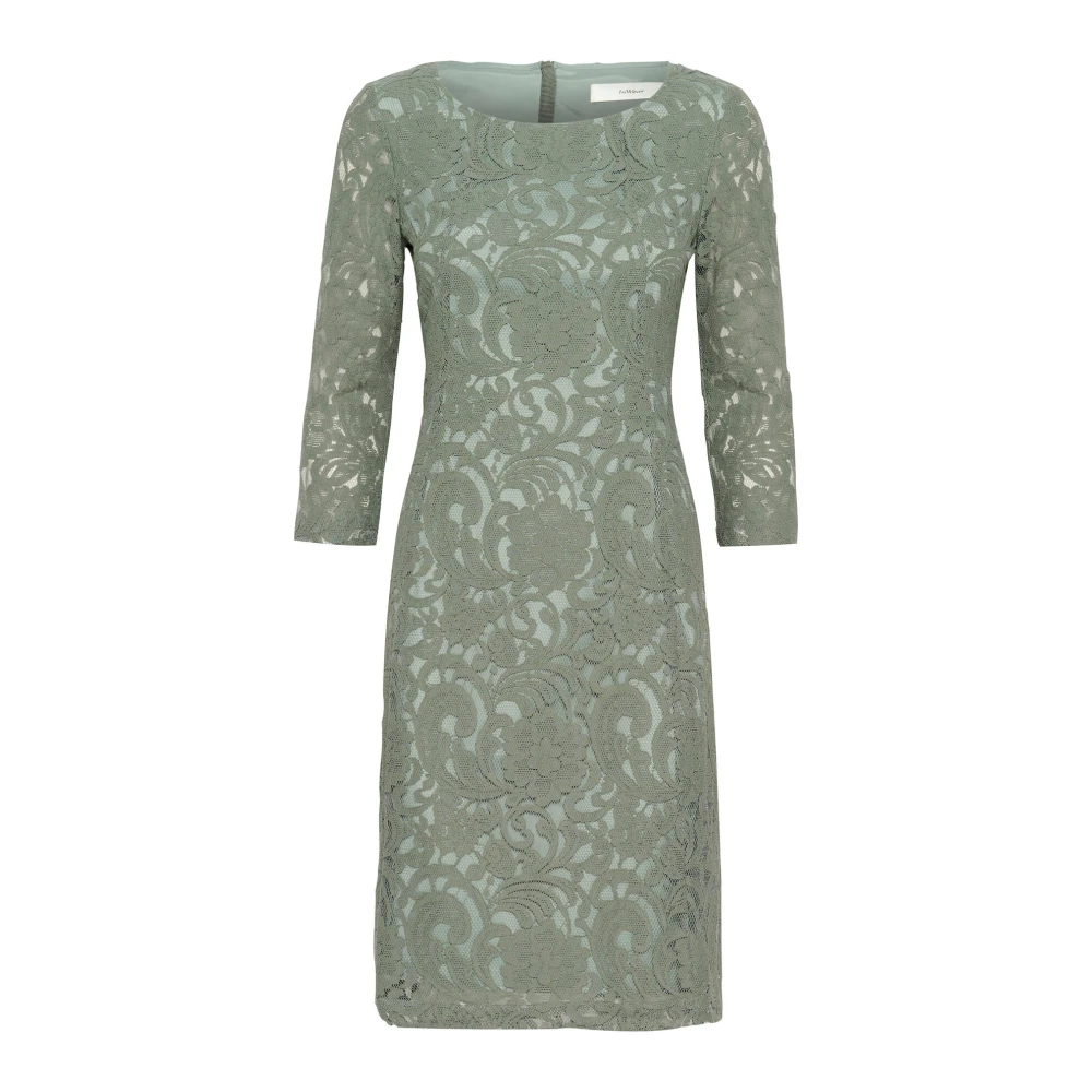 InWear Groene Kanten Jurk met Boothals Green Dames