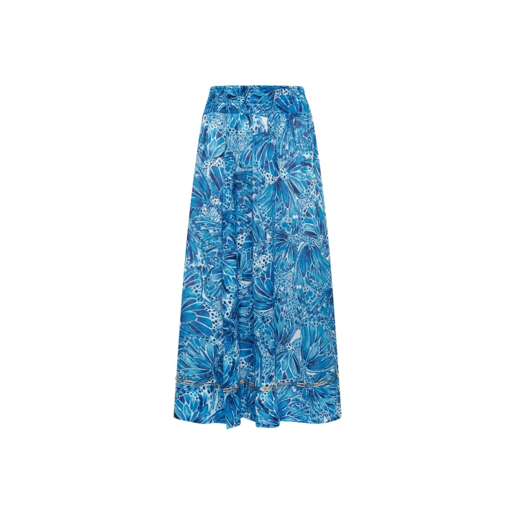 Maliparmi Women's Blue Maxi Skirts, M, Sweet Butterfly Skirt