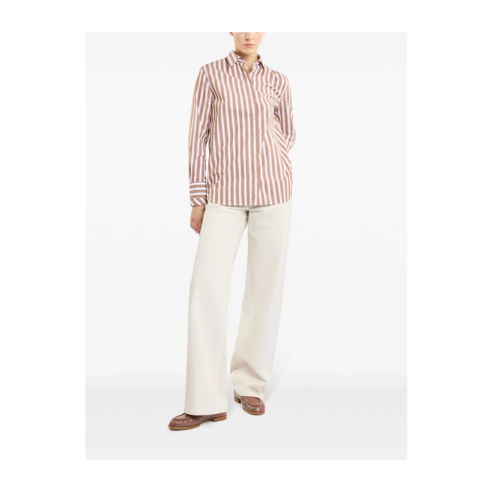 Fay Bruine Shirt Elegant Mix Comfort Stijl Brown Dames