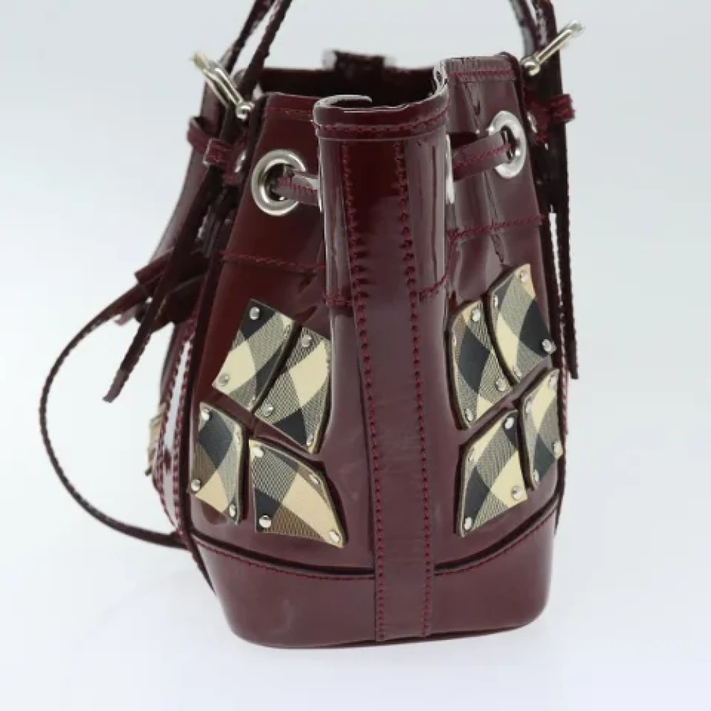 Burberry Vintage Pre-owned Canvas handbags Red Dames