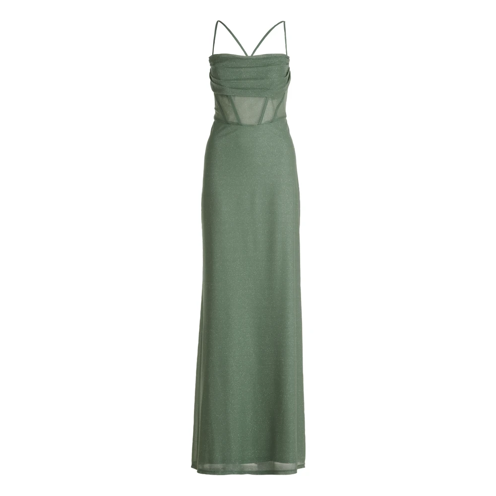 Vera Mont Glitter Mesh Avondjurk Green Dames
