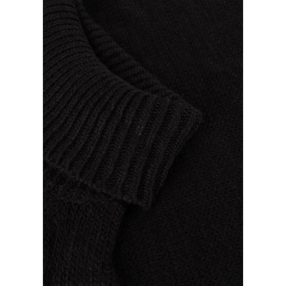 Notre-v Zwarte Kabel Gebreide Mini Jurk Black Dames