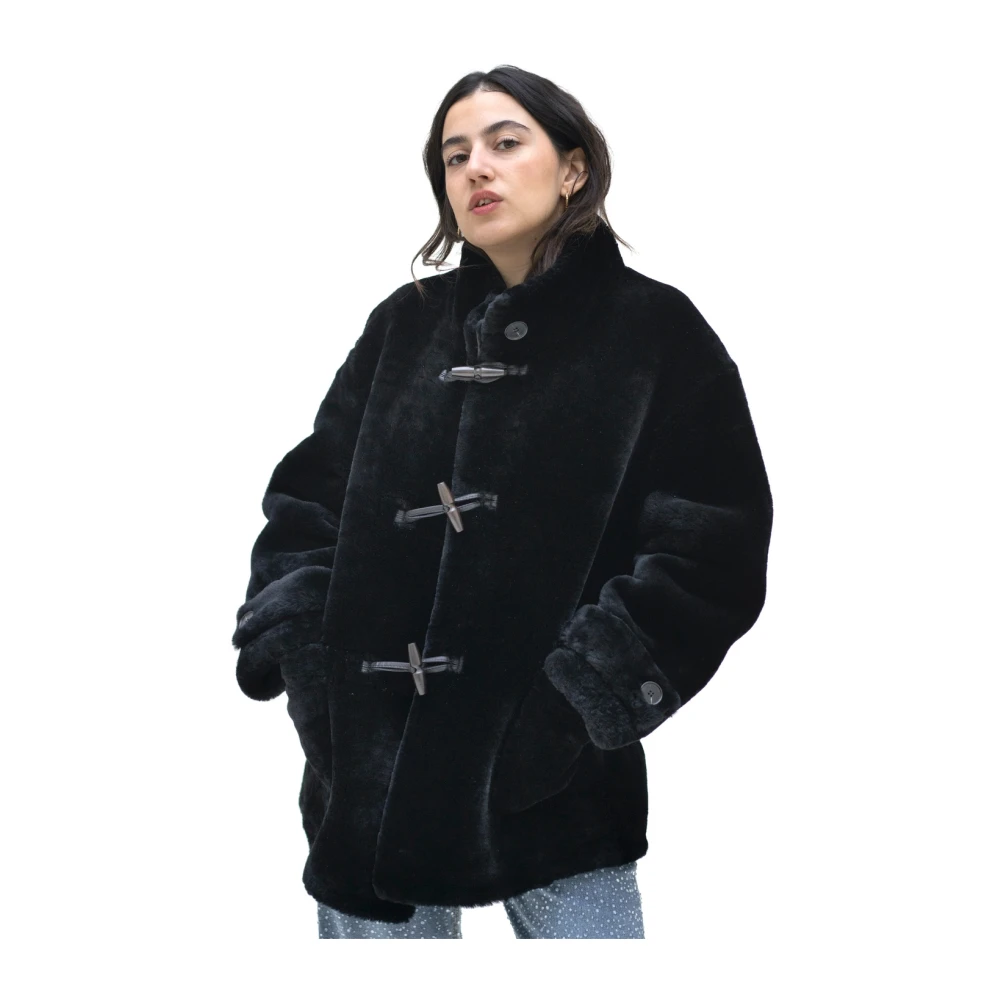Just Things we Like Minato Shearling Jacket Black Dames