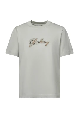 Check Cursive Logo Cotton T-shirt