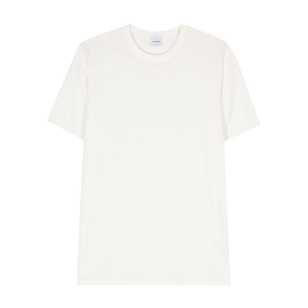 Aspesi Wit Katoenen T-shirt met Ribboorden White Heren
