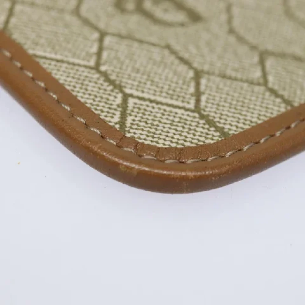 Dior Vintage Pre-owned Leather pouches Beige Dames