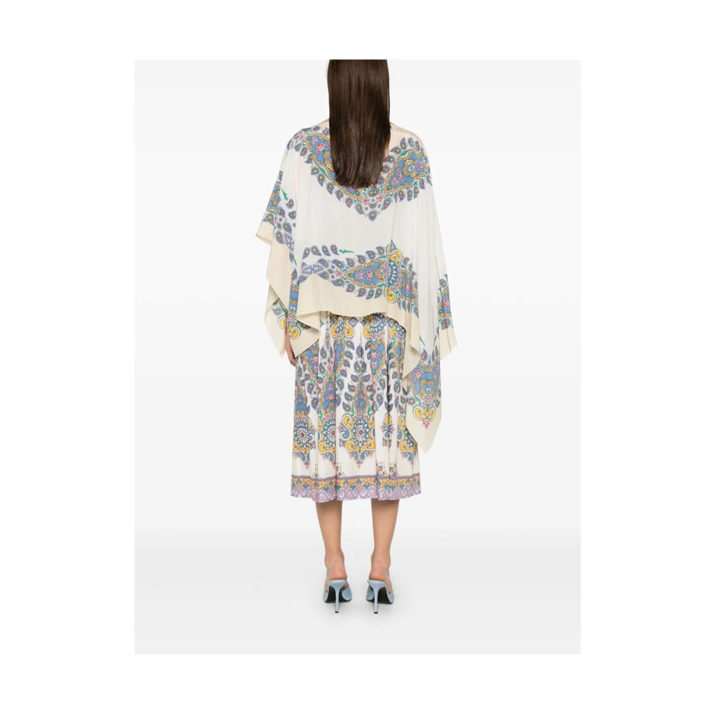 ETRO Beige Asymmetrische Boothals Cape Beige Dames