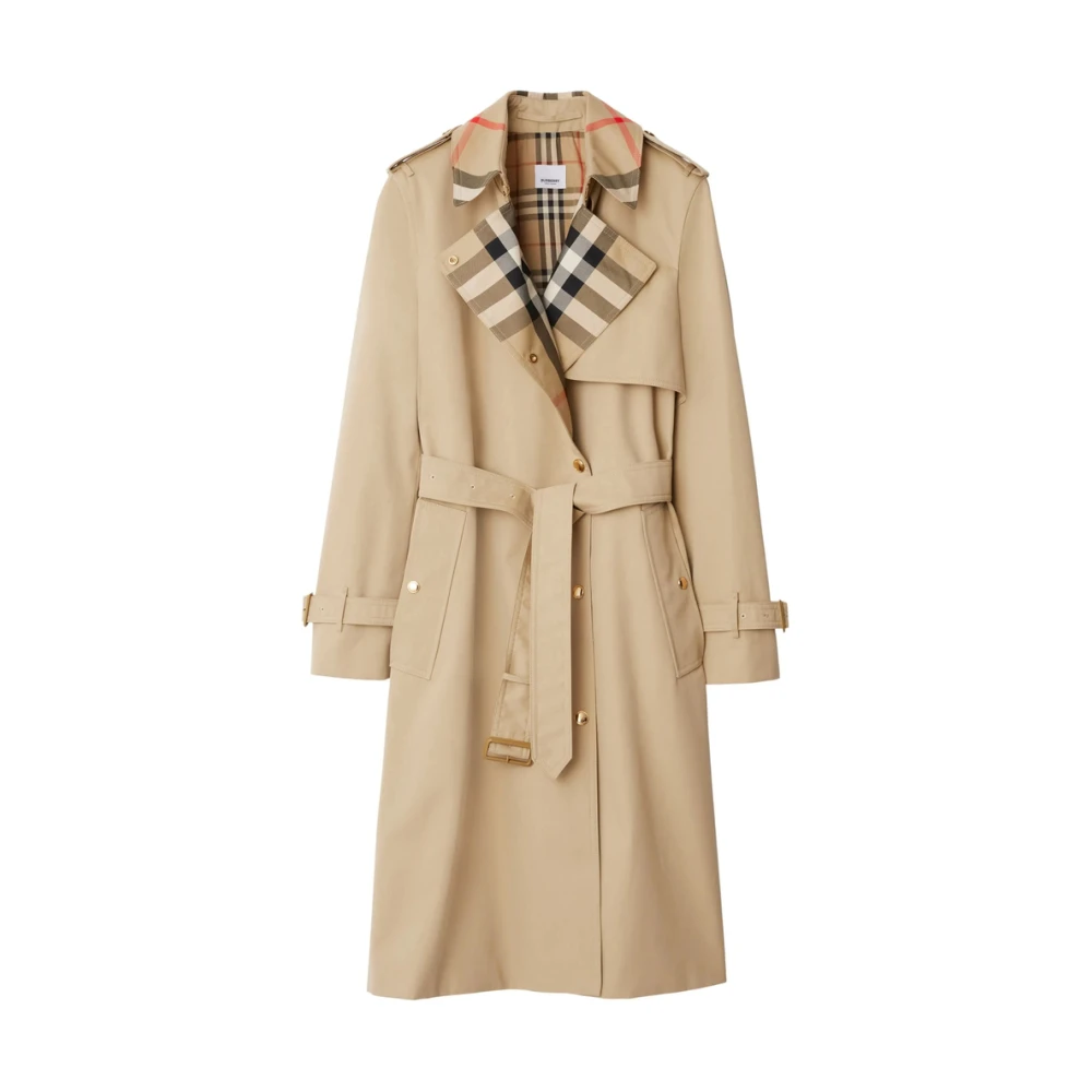 Burberry Geruite regenjas Beige Dames