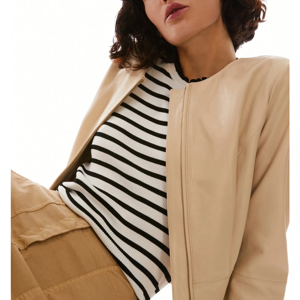 Pennyblack Leren Jas Tulipe Beige Dames