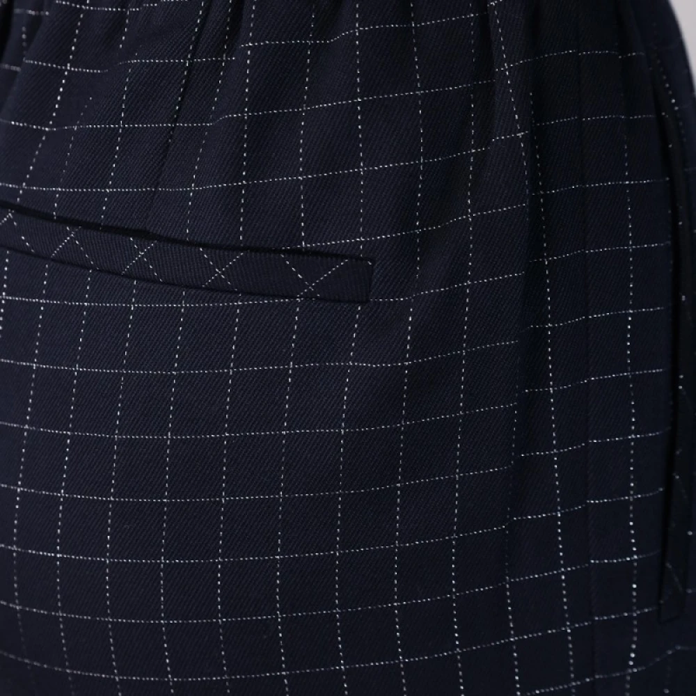 Forte Geruite Elastische Broek Zwart Black Dames