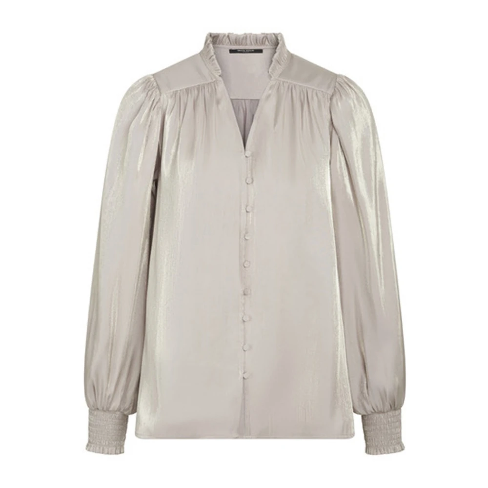 Bruuns Bazaar Goud Zand Pofmouw Shirt Beige Dames