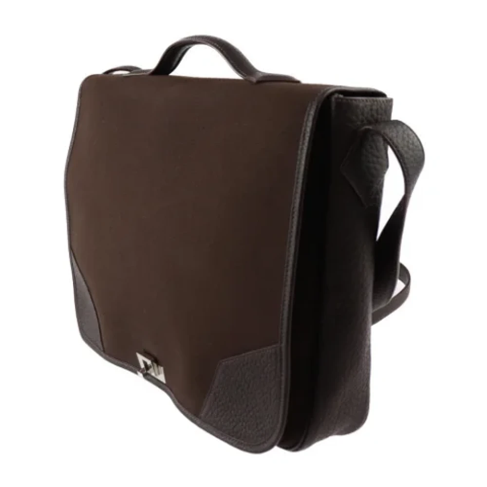 Hermès Vintage Pre-owned Fabric shoulder-bags Brown Dames