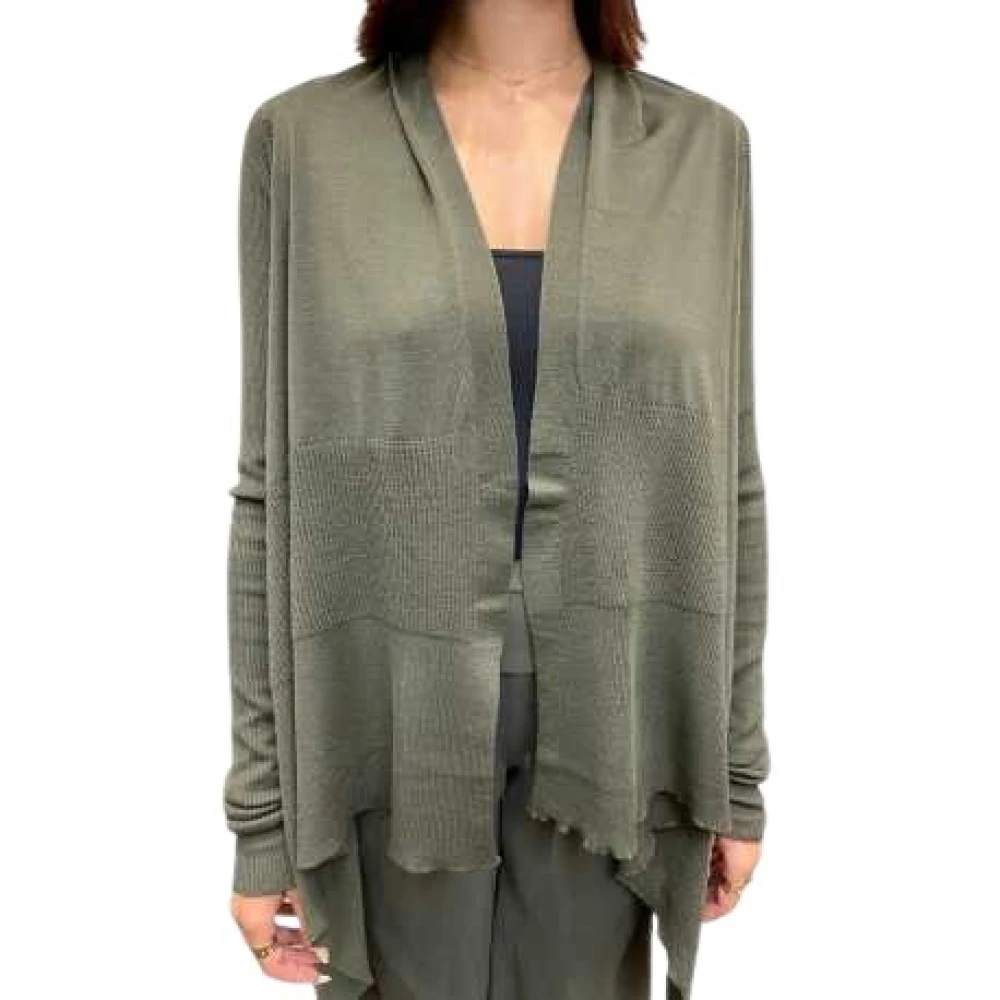Rick Owens Women's Green Cardigans, L, Wrap Cardigan