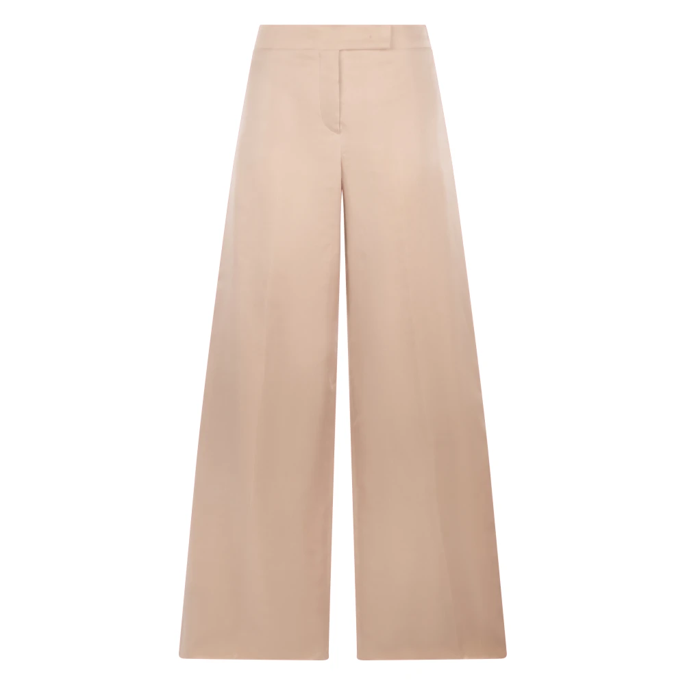 Max Mara Beige Wide Trousers, Female, S, Loose Silk Trousers