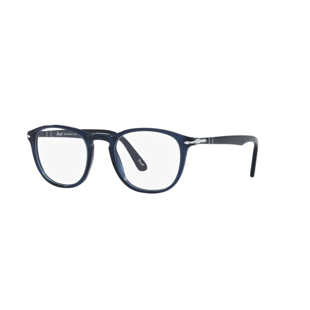 Persol Men's Blue Po3143v 1141 Man Optical Frames Acetate Transparent Round Normal - Image 3