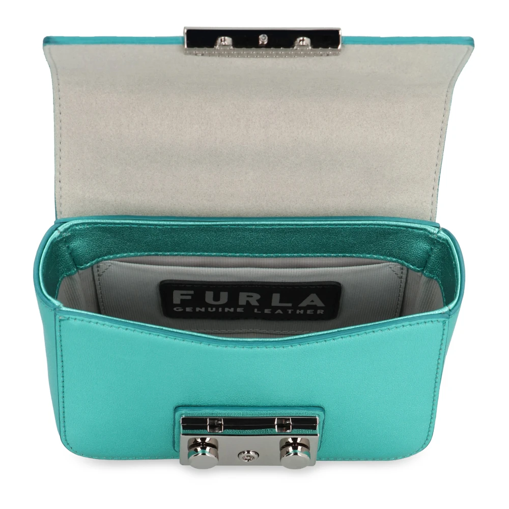 Furla Mini Crossbody Tas met Flip-Lock Sluiting Blue Dames