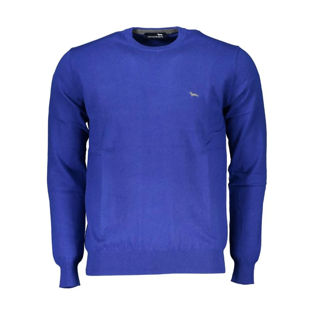 Harmont & Blaine Men's Blue Embroidered Crew Neck Jumper 2XL