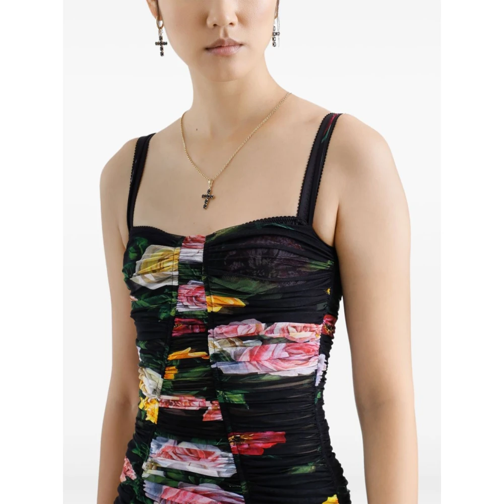 Dolce & Gabbana Roze Gerimpelde Jurk Multicolor Dames