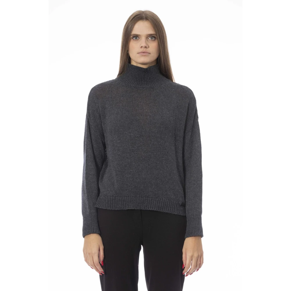 Baldinini Chic Volcanic Neck Sweater in Grijs Gray Dames