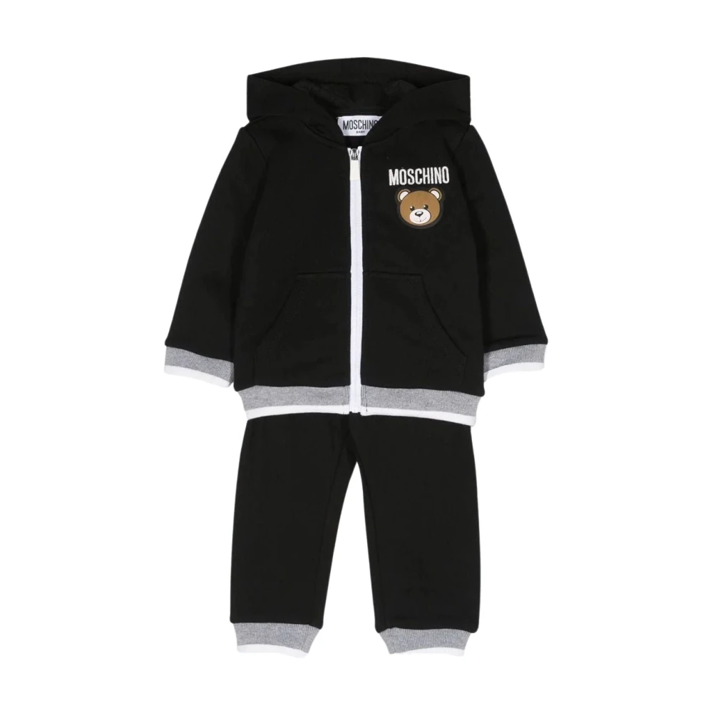 Moschino Sportset för Barn med Hoodie och Byxor Black, Unisex