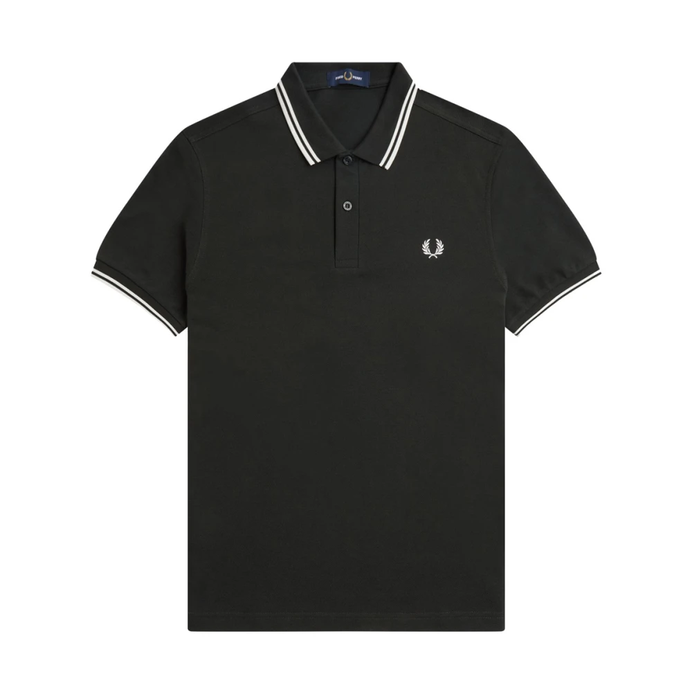 Fred Perry Grön Natt/Vit Snö Bomullspolo Green, Herr