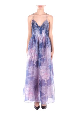 chinese dress ladies Armani Tiered Maxi Dress in Yellow Floral