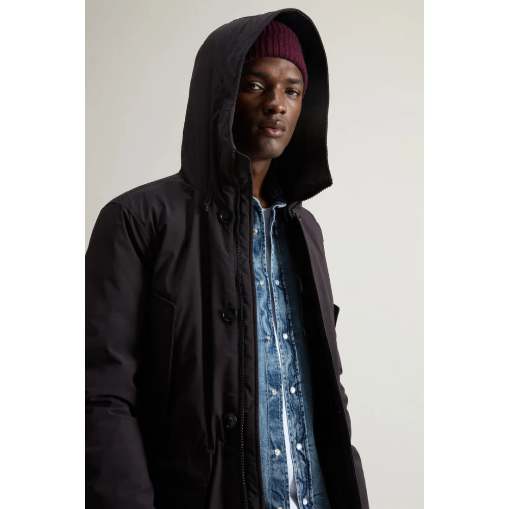 Woolrich Arctic Stretch donsparka in zwart Black Heren