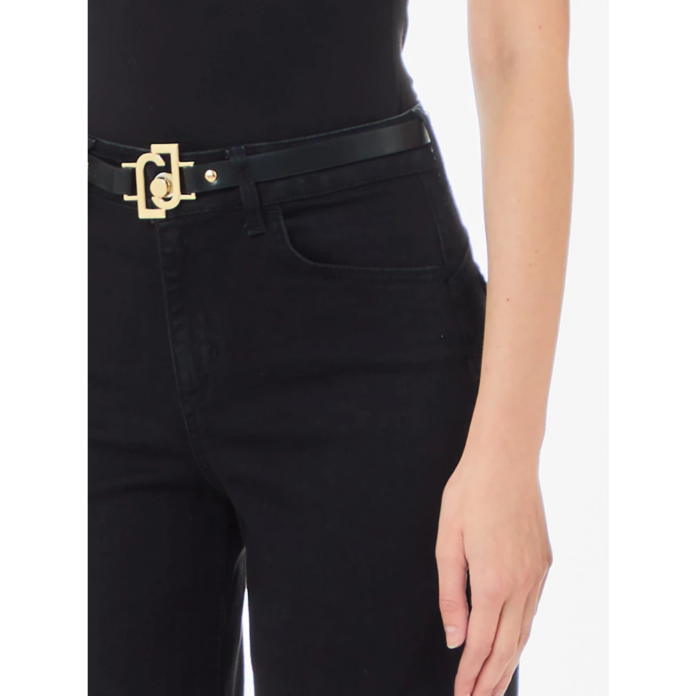 Liu Jo Wijde Riem Flare Jeans voor Vrouwen Black Dames