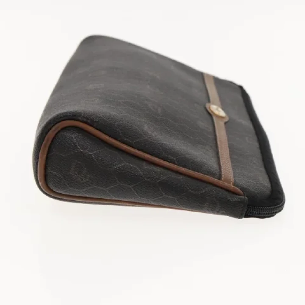 Dior Vintage Pre-owned Canvas clutches Black Dames