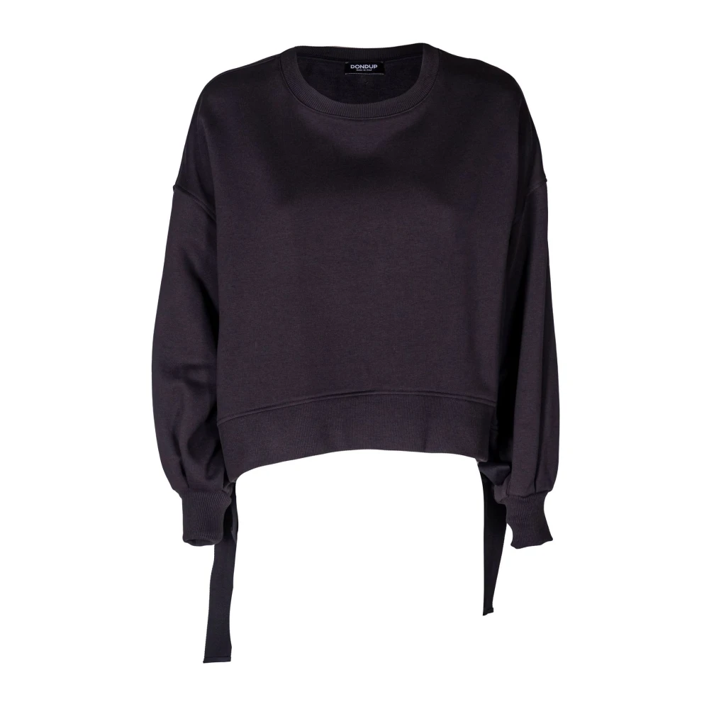 Dondup Dames Sweatshirt met Ruchedetails Black Dames