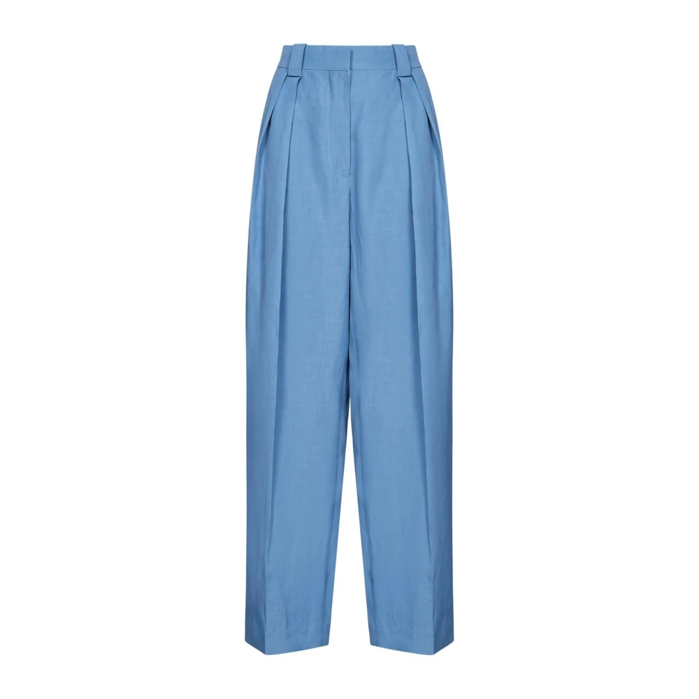 Stella Mccartney Blue Tapered Trousers, Female, S, High-Waist Tailored Trousers