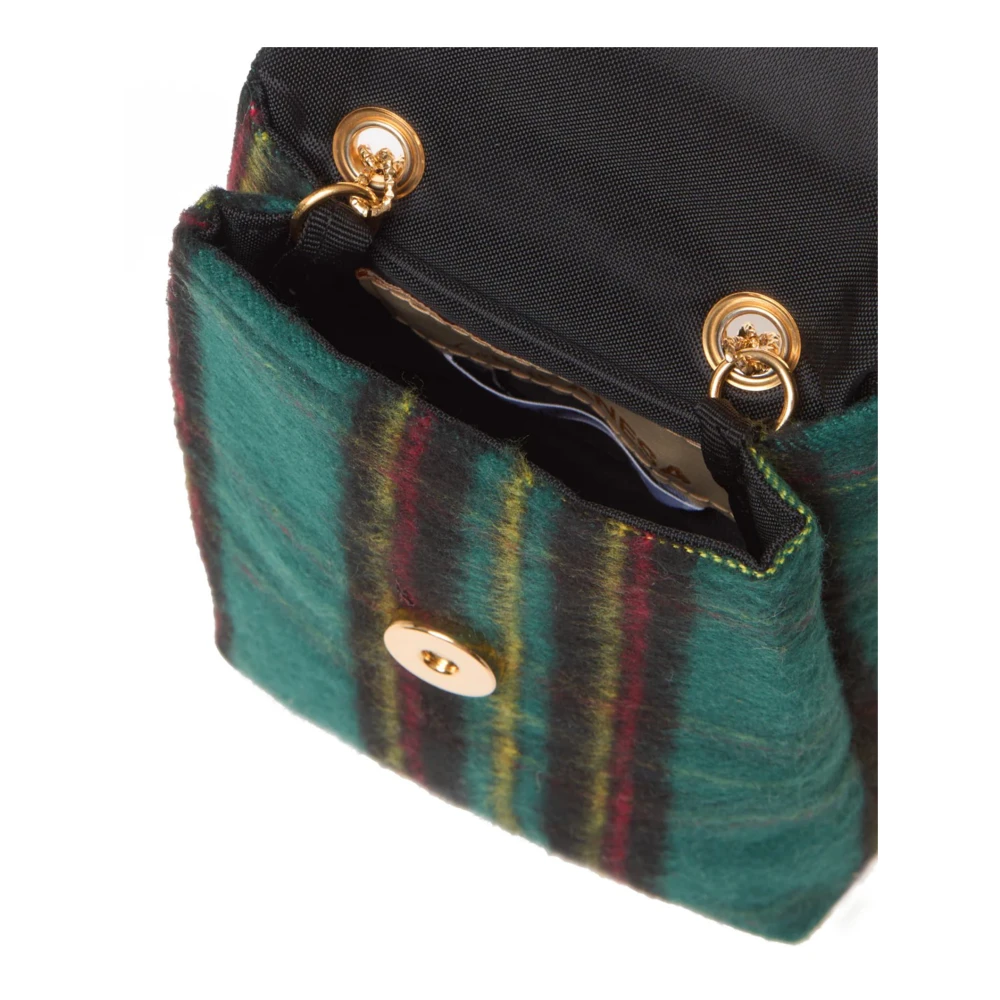 La Milanesa Groene Wollen Tartan Schoudertas Green Dames