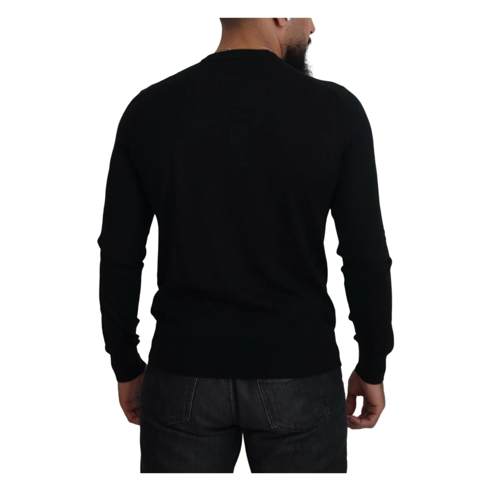 Dolce & Gabbana Elegante Kasjmier Gebreide Vest Black Heren