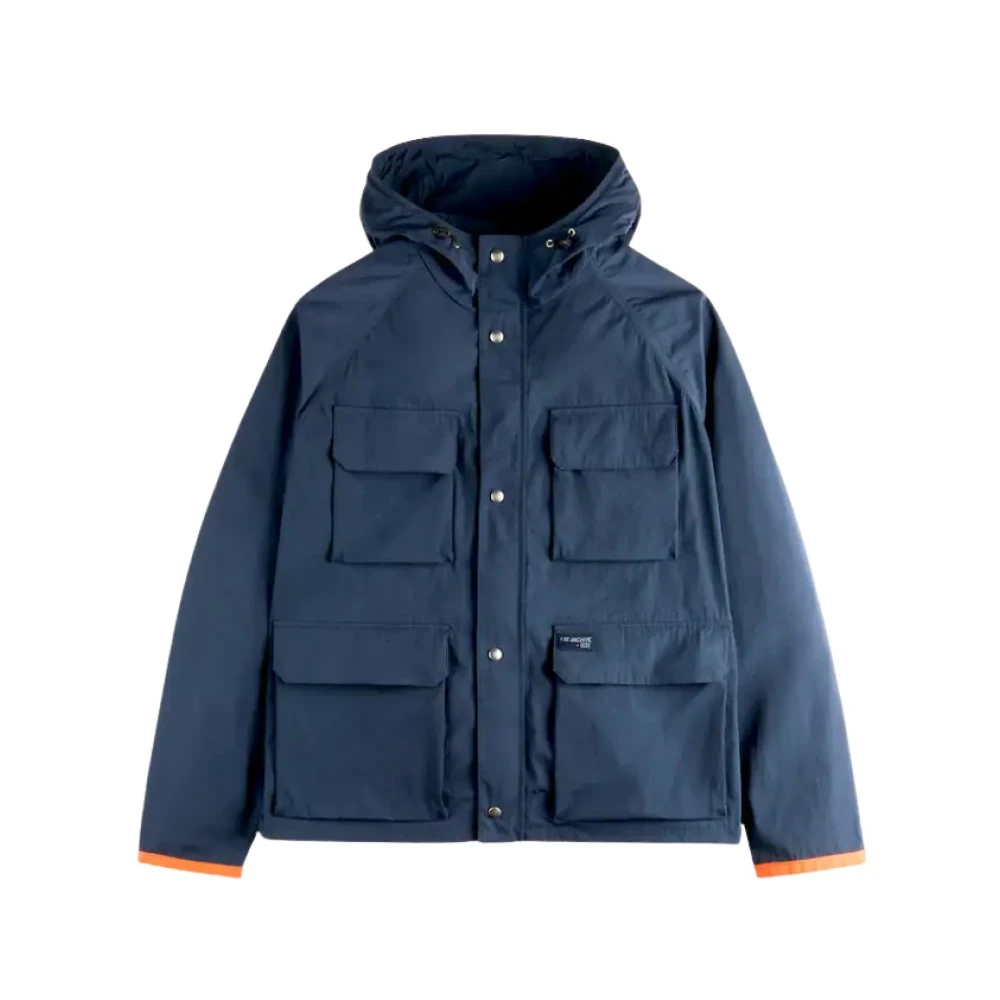 Fay Blauwe Windbreaker Jas met Capuchon Blue Heren