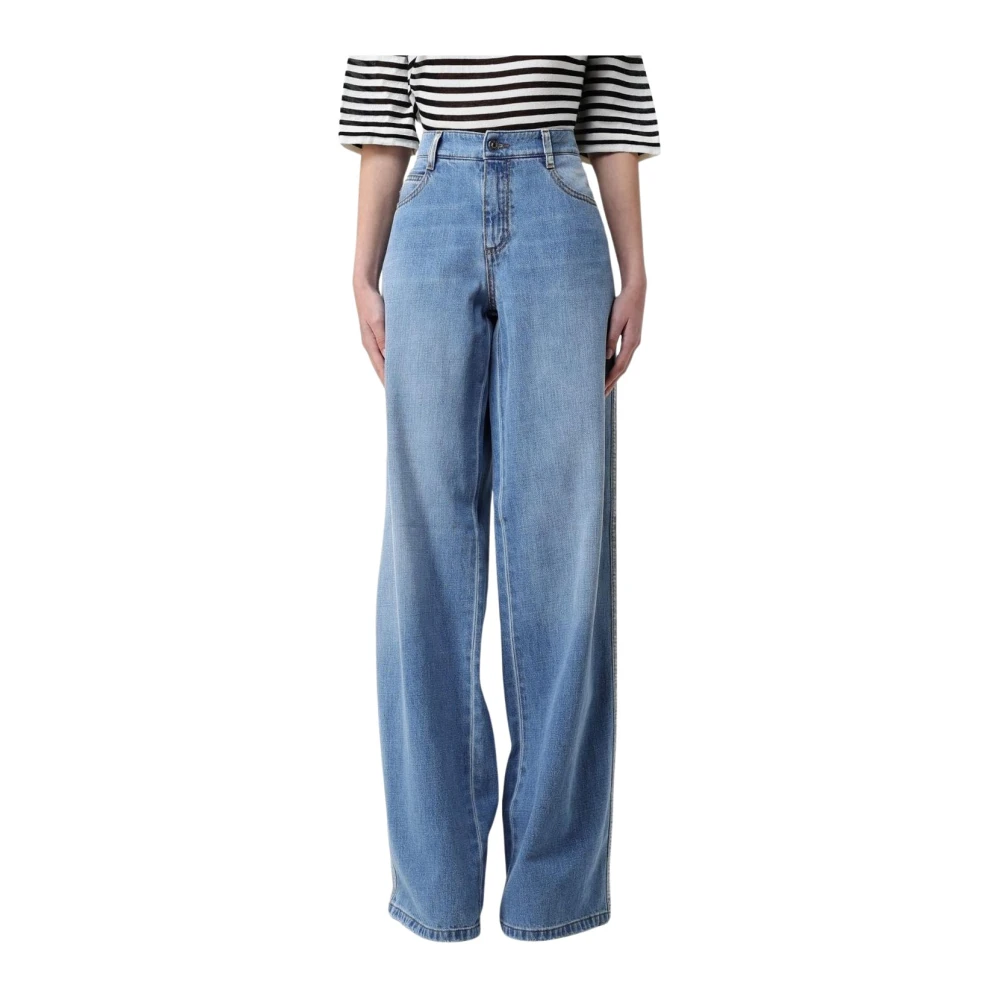 Ermanno Scervino Women's Blue Stylish Wide Leg Jeans