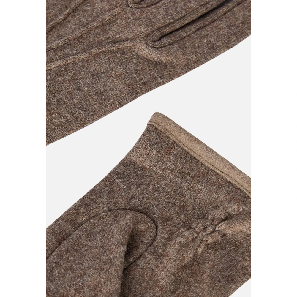Boggi Milano Wollige Jersey Handschoenen Brown Heren