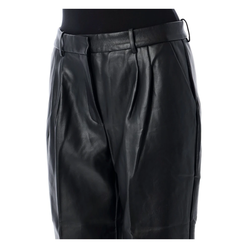 The Garment Zwarte Leren Broek Chique Stijl Black Dames