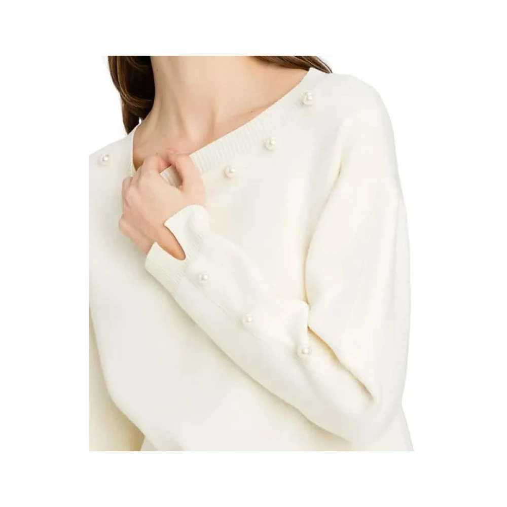 Twinset Elegant Antique White Sweater White Dames
