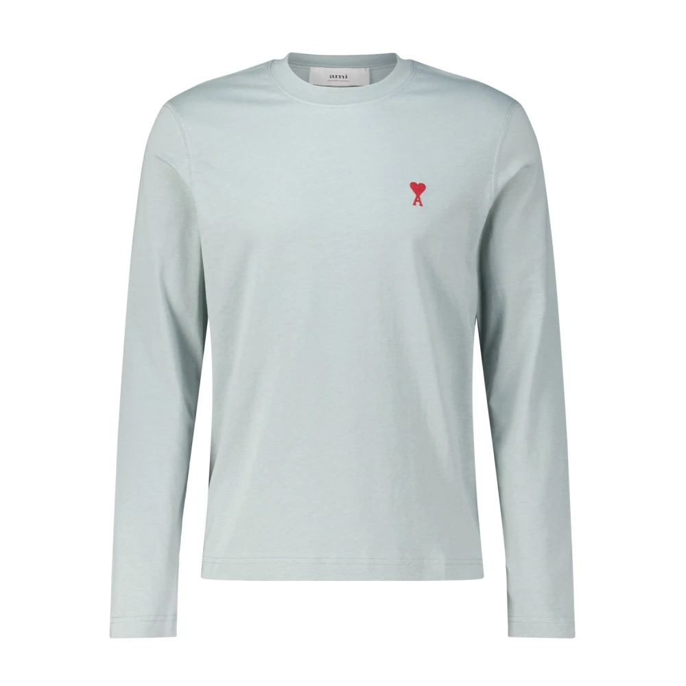 Ami Paris Logo Longsleeve Shirt Green Heren