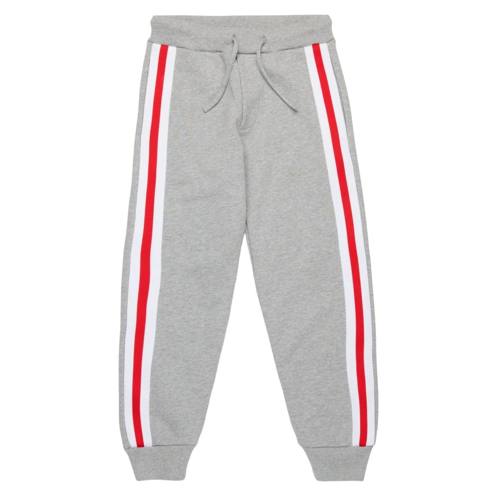 Dsquared2 Unisex Kids Gray Sweatpants, 14 Y, Luxury Striped Trim Joggers