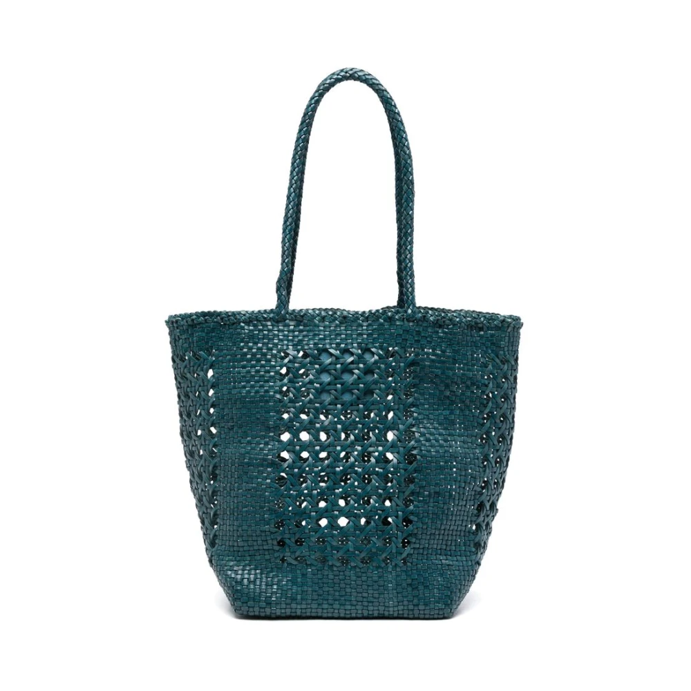 Dragon Diffusion Blauwe Leren Gevlochten Handtas Blue Dames