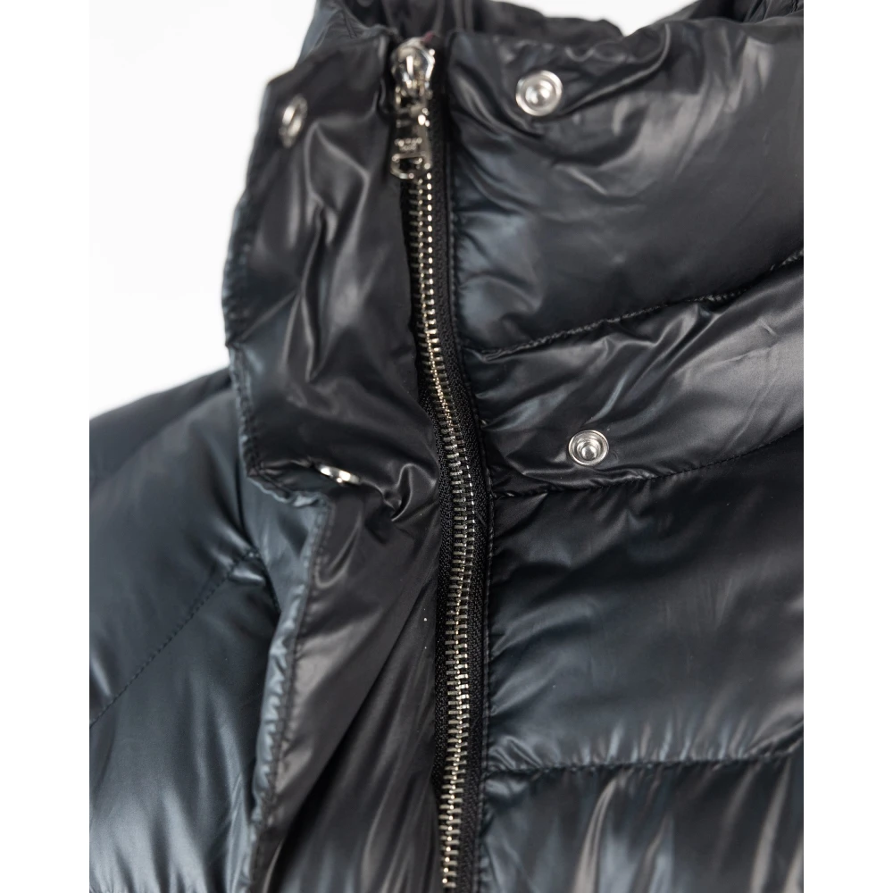 PATRIZIA PEPE Zwarte pareleffect lange jas Black Dames
