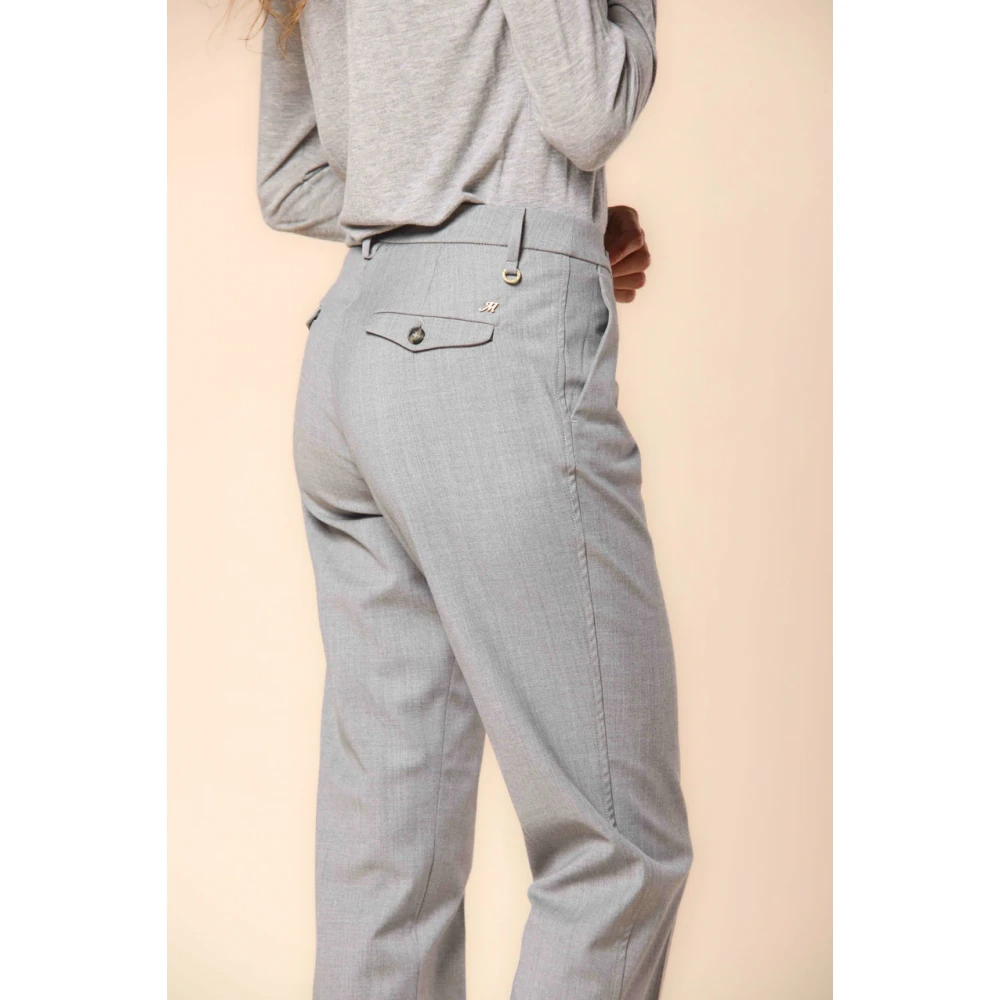 Mason's Dames New York Chino Broek van Wol Gray Dames