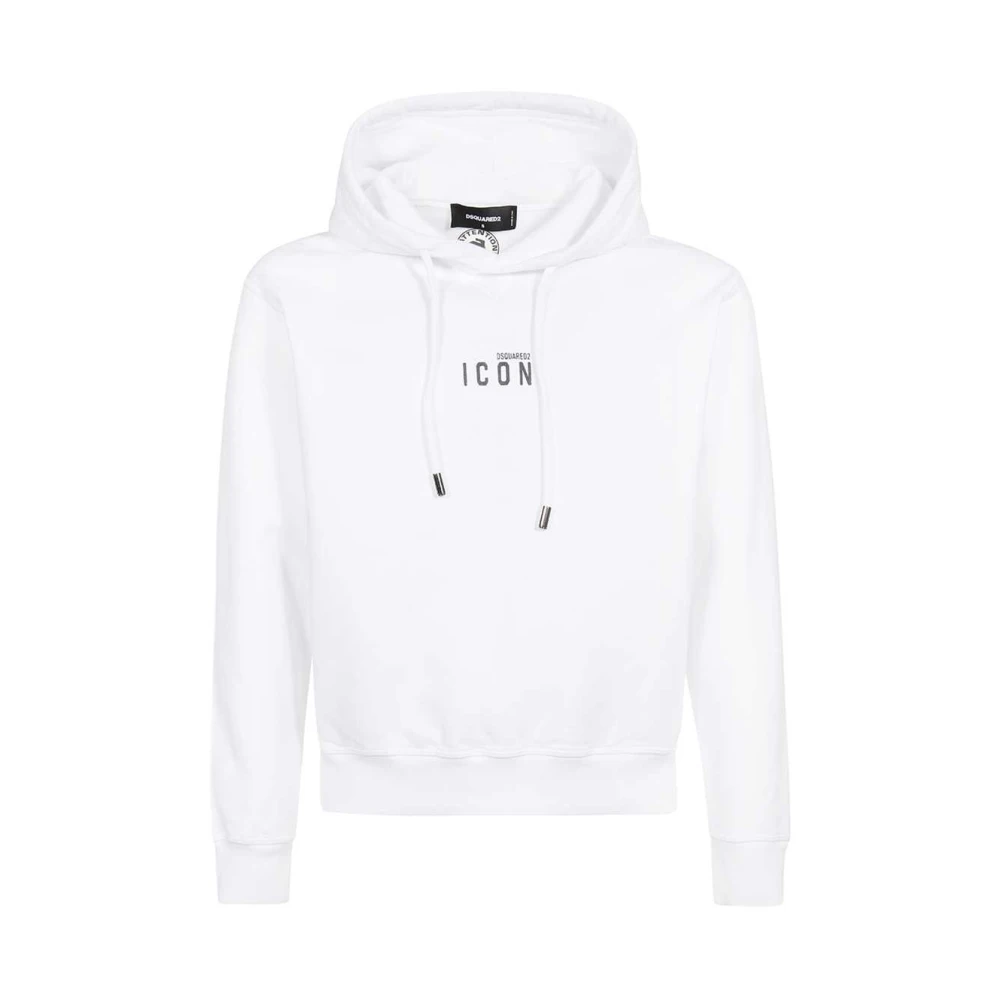 Dsquared2 Mini Icon Hoodie Sweatshirt White, Herr