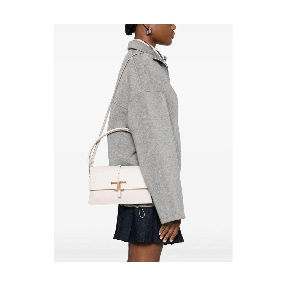 TOD'S Stijlvolle Schoudertas met Handvat White Dames