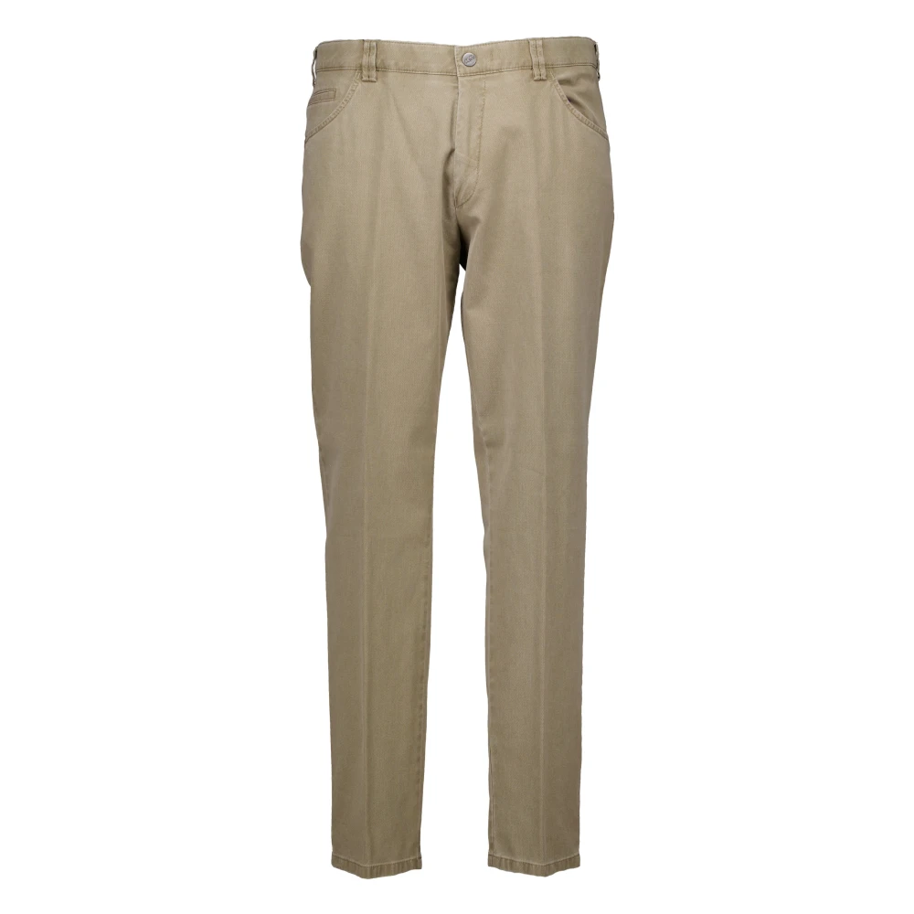 Meyer Men's Beige Slim-Fit Trousers, W31, Chino Taupe Dublin Trousers