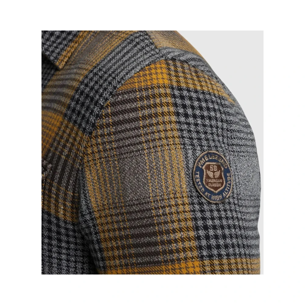 PME Legend Geruit Bont Gevoerd Overshirt Lange Mouw Multicolor Heren
