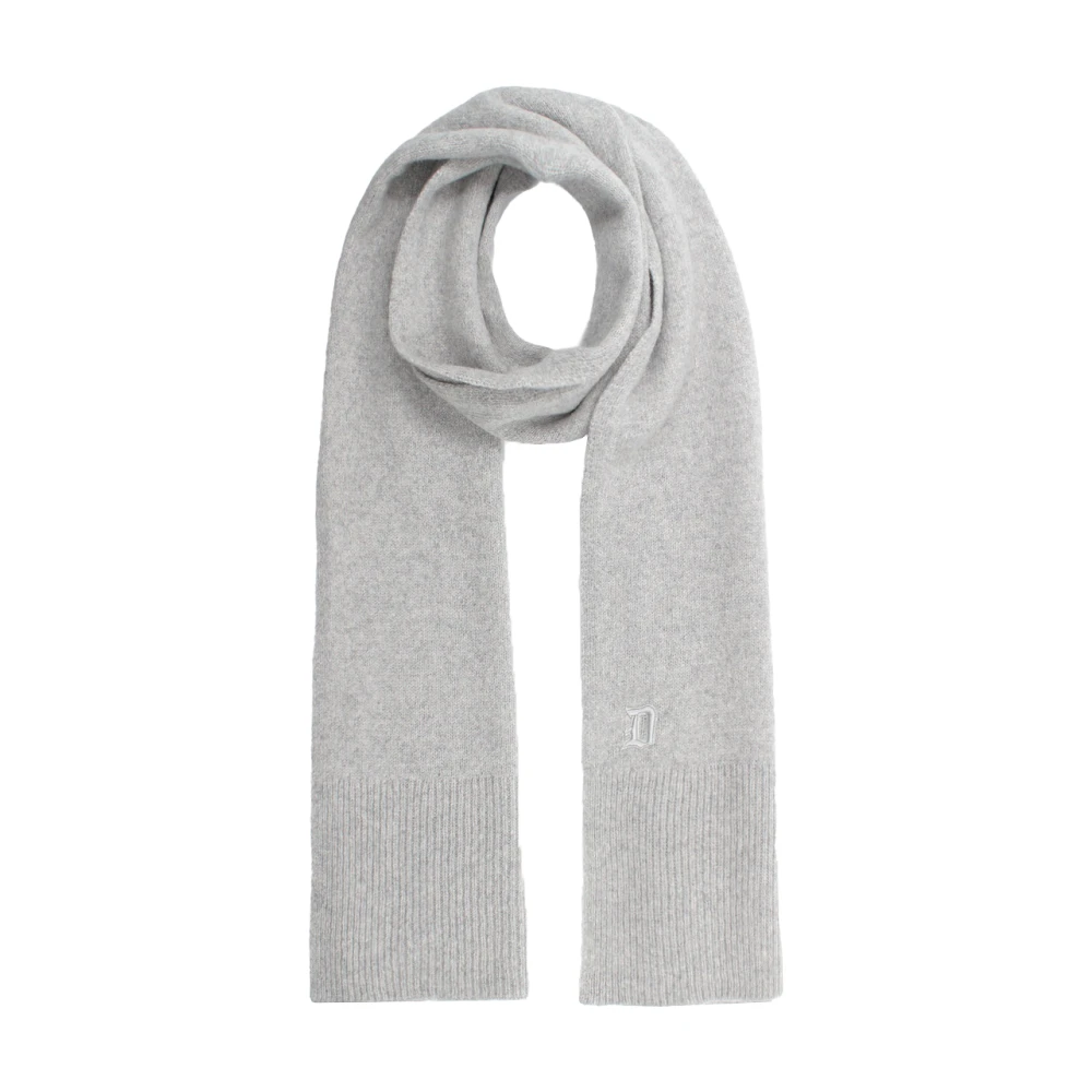 Dondup Kasjmier Sjaal met Contrasterend Logo Gray Heren