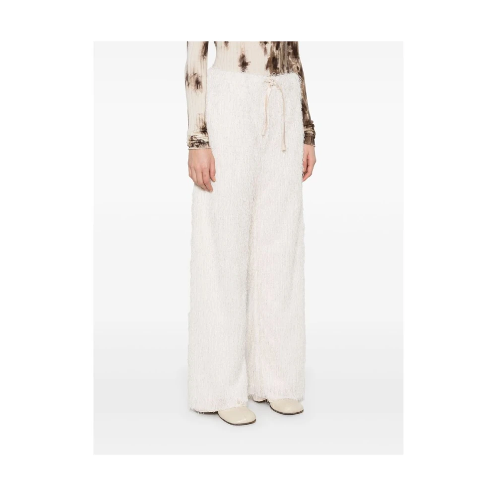 Darkpark Elastische Taille Franje Detail Broek White Dames